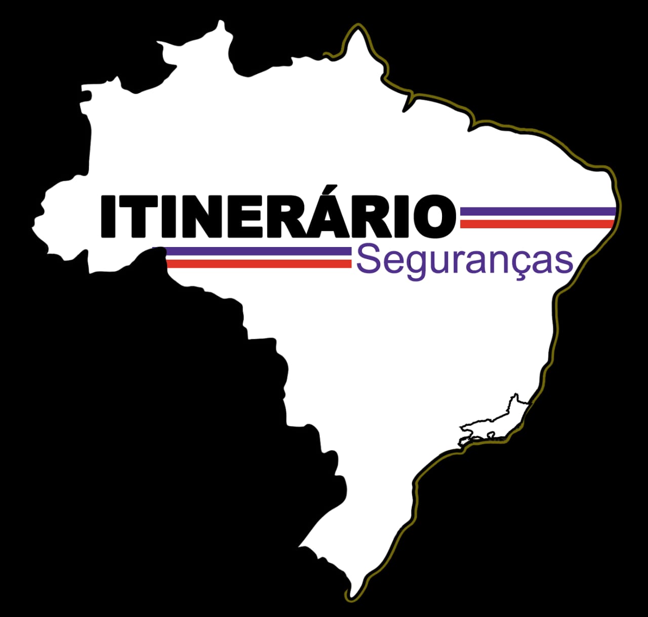Logotipo da Itinerário Seguranças no mapa do Brasil
